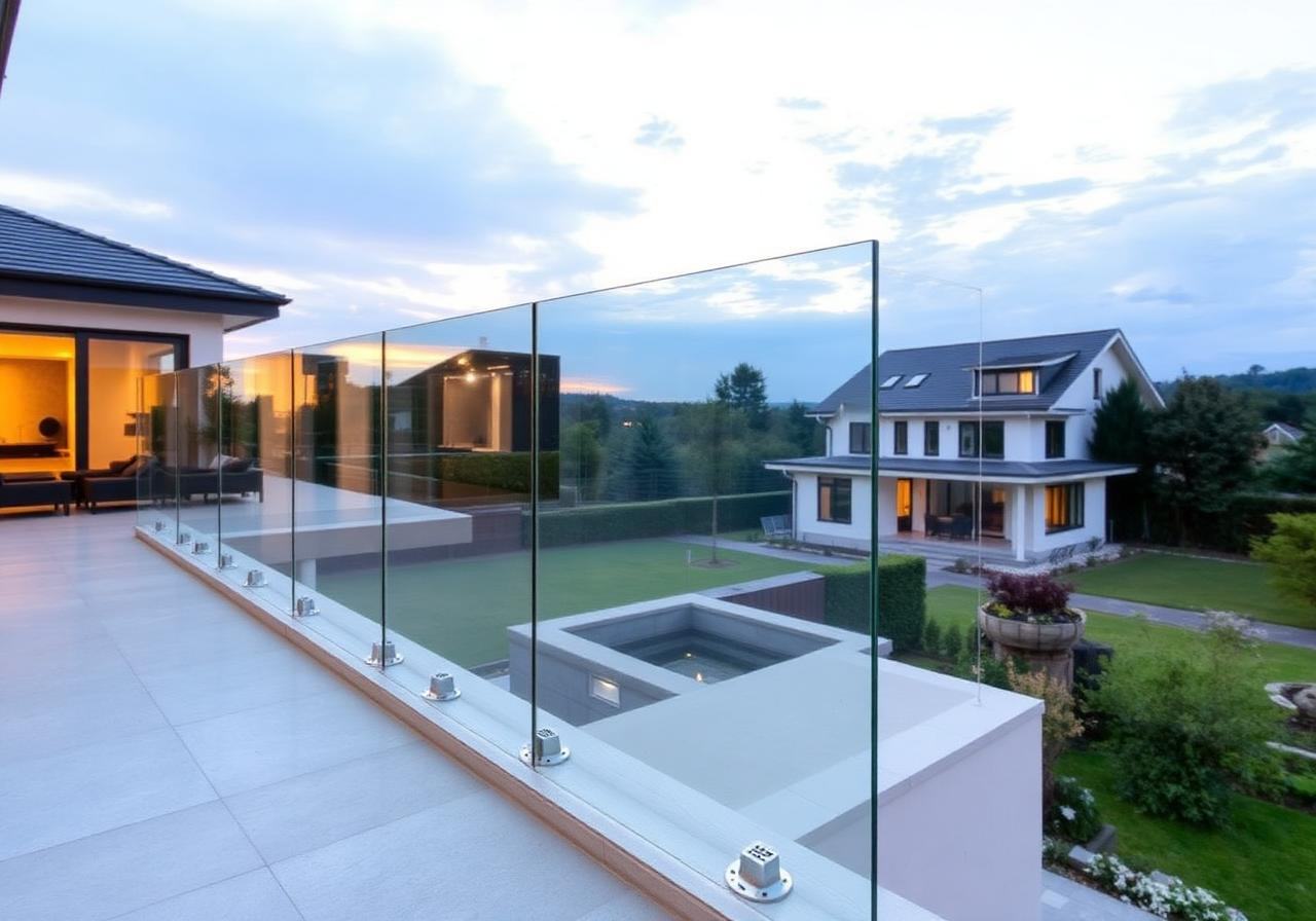 Balustradă frameless pe terasă