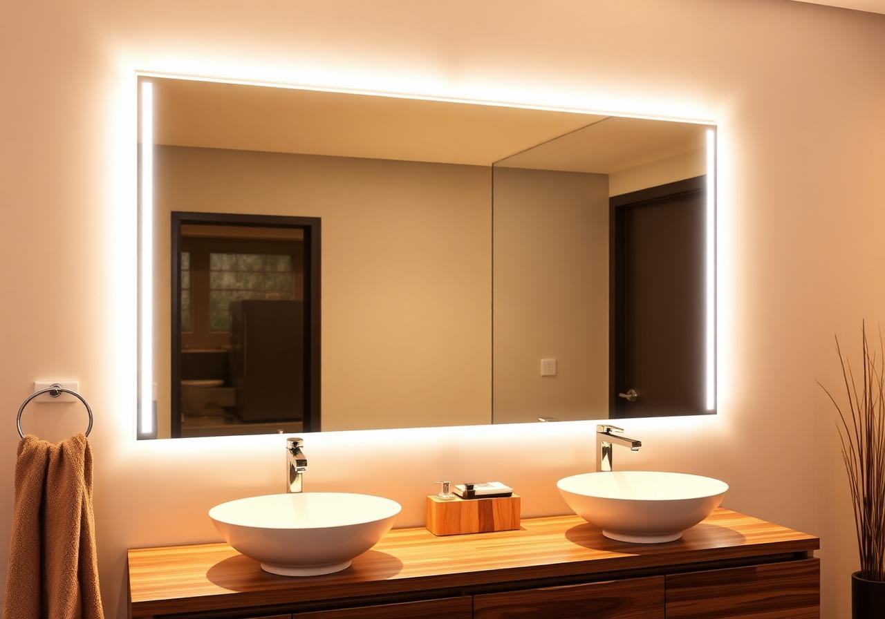 Oglindă cu LED backlit — baie
