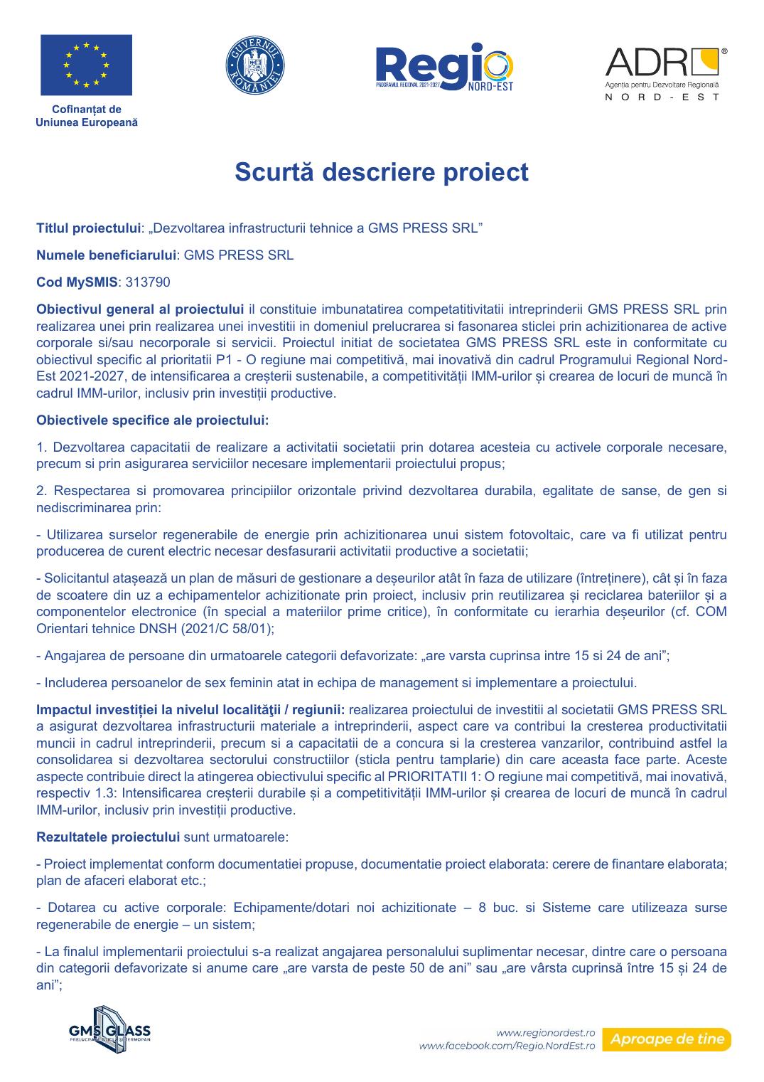 Macheta publicitară proiect GMS PRESS SRL — pagina 1